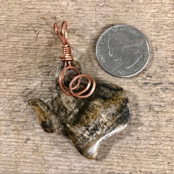 Petrified Wood Texas Necklace Pendant - Picture 4 of 4